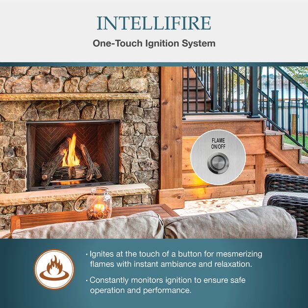 Majestic Courtyard 36" Traditional Outdoor Vent Free Natural Gas Fireplace With IntelliFire Ignition System