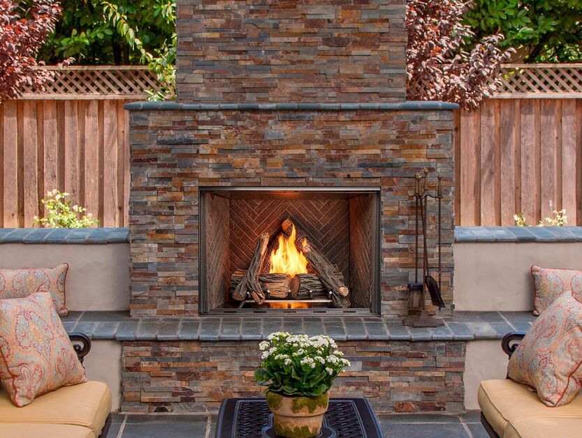 Majestic Courtyard 42" Traditional Outdoor Vent Free Natural Gas Fireplace With IntelliFire Ignition System