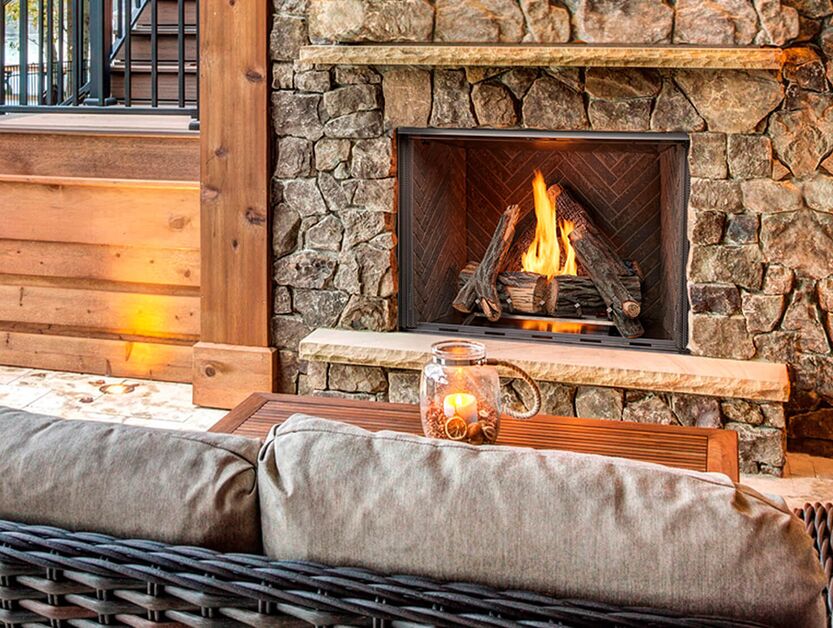 Majestic Courtyard 42" Traditional Outdoor Vent Free Natural Gas Fireplace With IntelliFire Ignition System