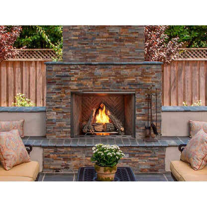 Majestic Courtyard 42" Traditional Outdoor Vent-Free Natural Gas Fireplace With Traditional Stacked Concrete Refractory and IntelliFire Ignition System
