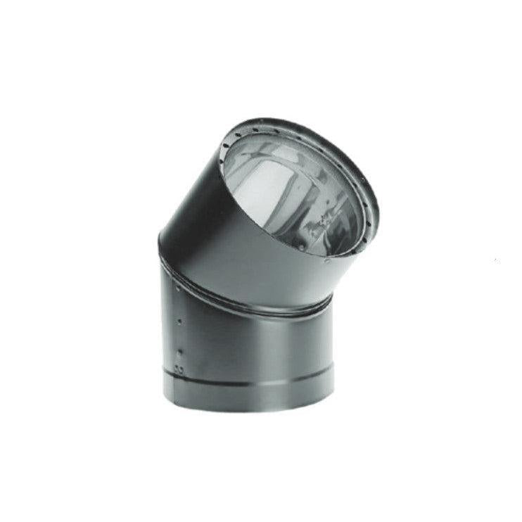 Majestic DVL 6" 45 Degree Black Double-Wall Elbow