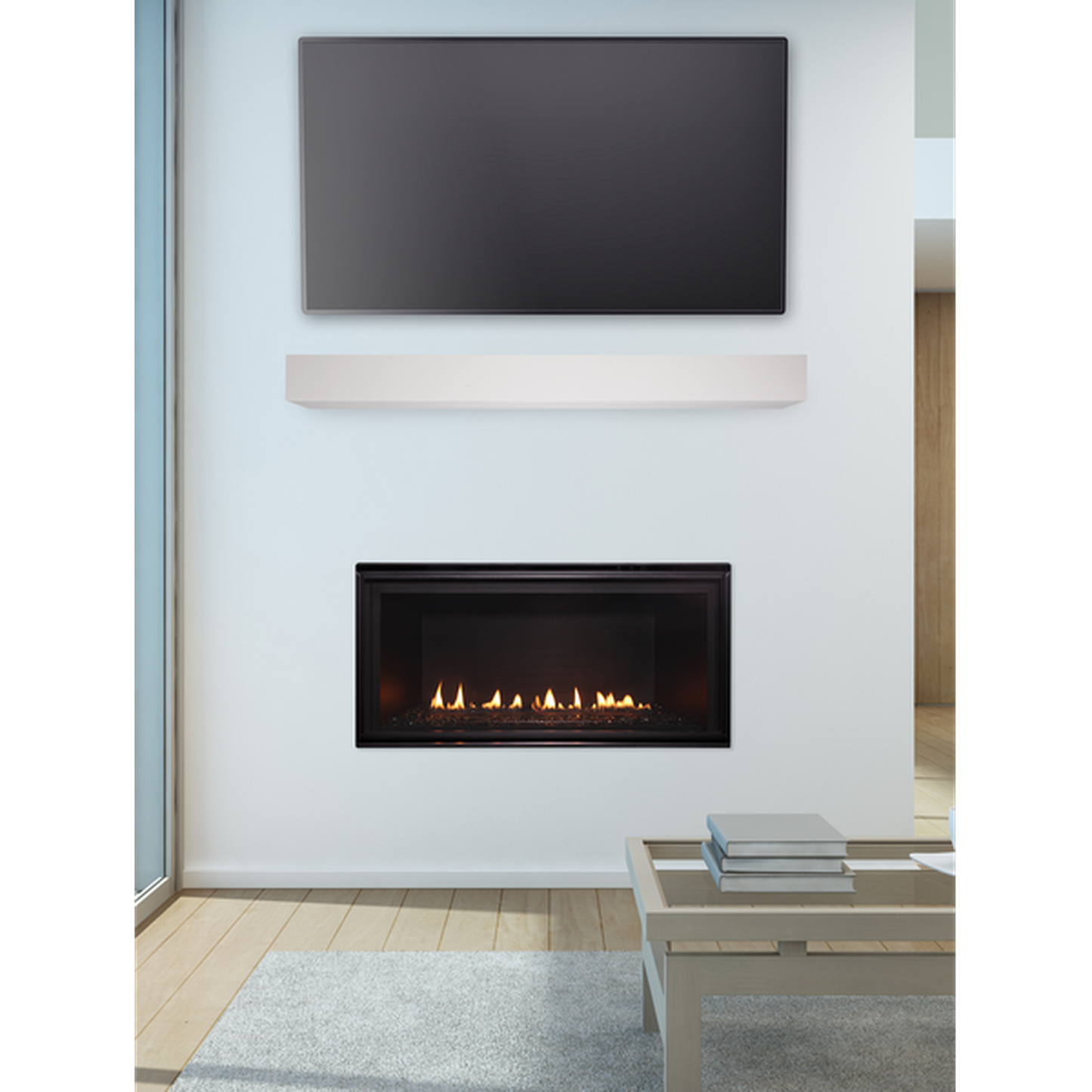 Majestic DVLinear 36" Linear Contemporary Direct Vent Natural Gas Fireplace With IntelliFire Ignition System