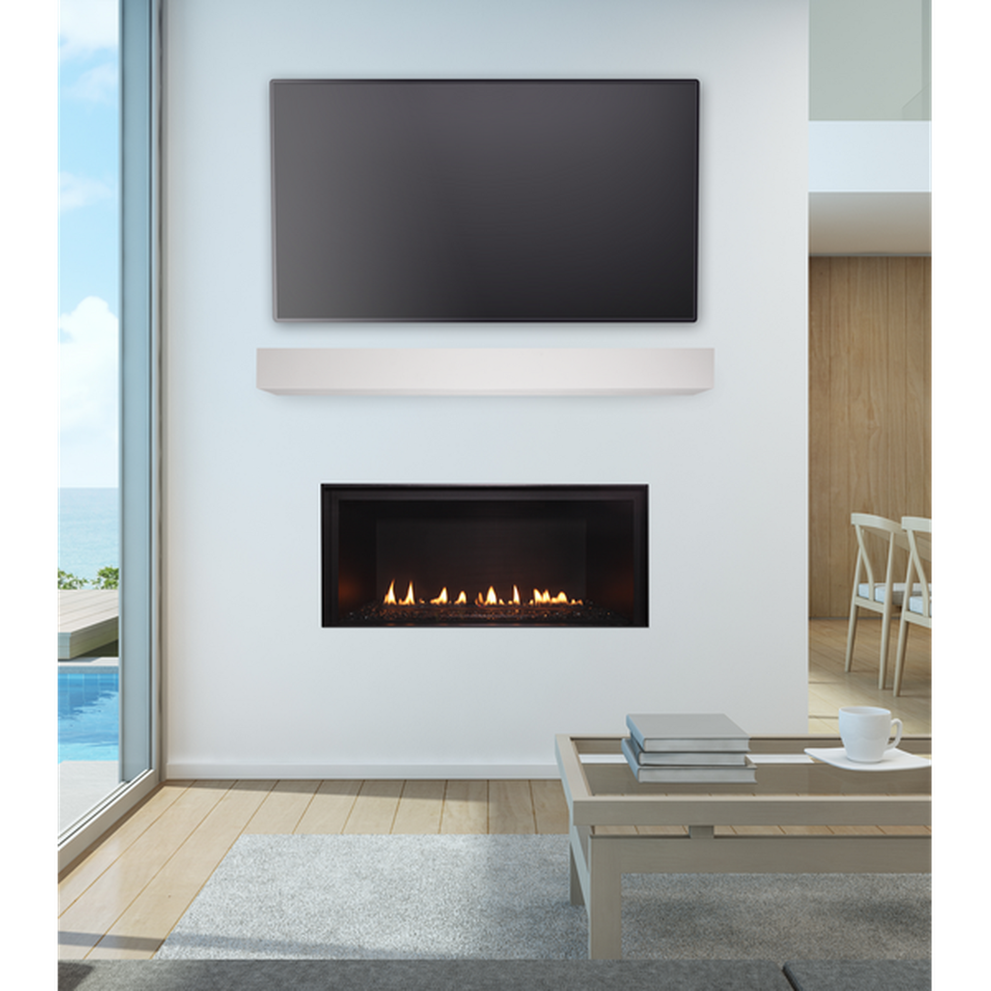 Majestic DVLinear 36" Linear Contemporary Direct Vent Natural Gas Fireplace With IntelliFire Ignition System