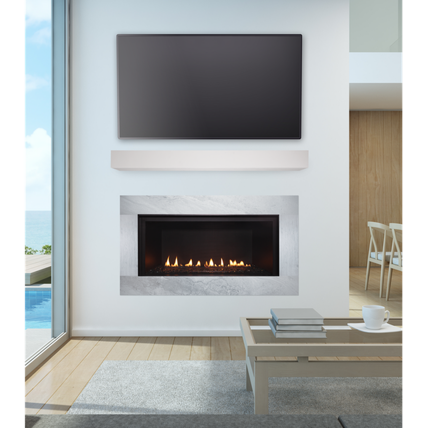 Majestic DVLinear 36" Linear Contemporary Direct Vent Natural Gas Fireplace With IntelliFire Ignition System