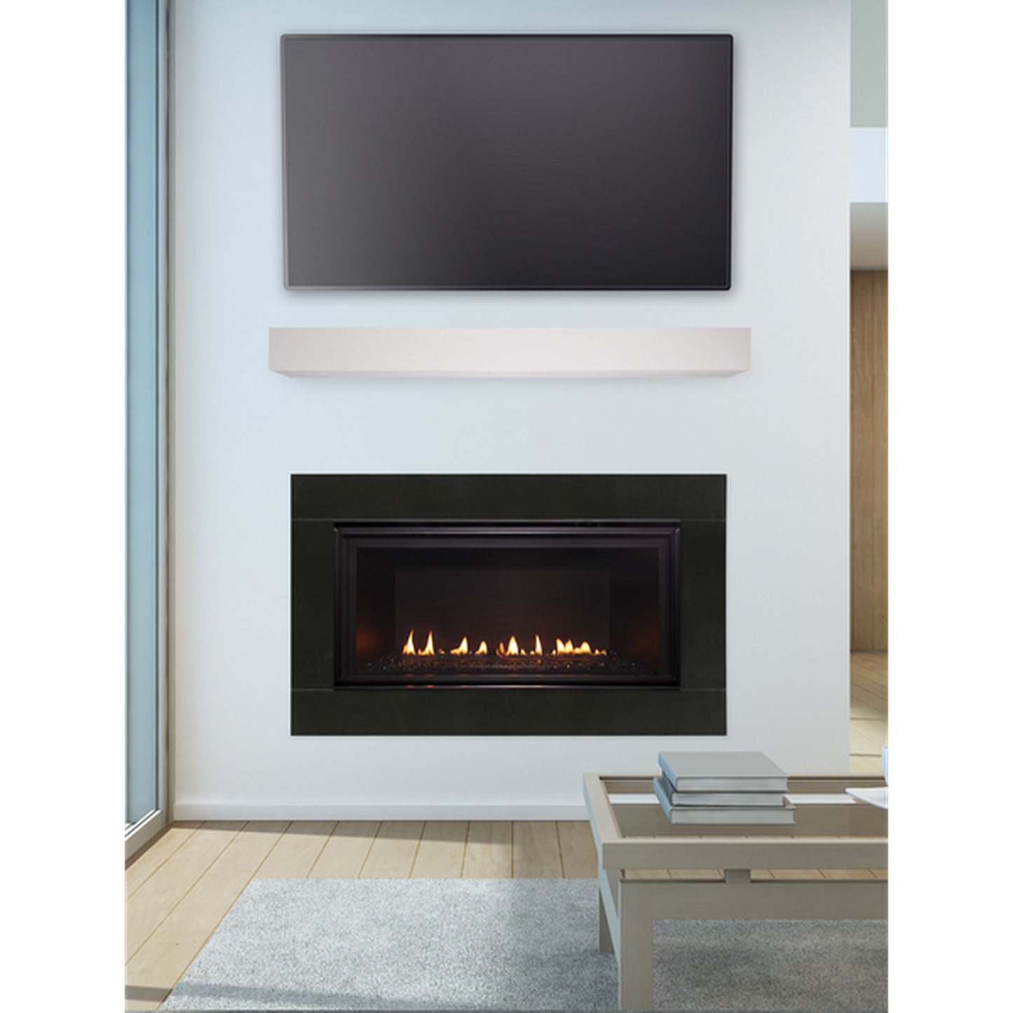 Majestic DVLinear 36" Linear Contemporary Direct Vent Natural Gas Fireplace With IntelliFire Ignition System