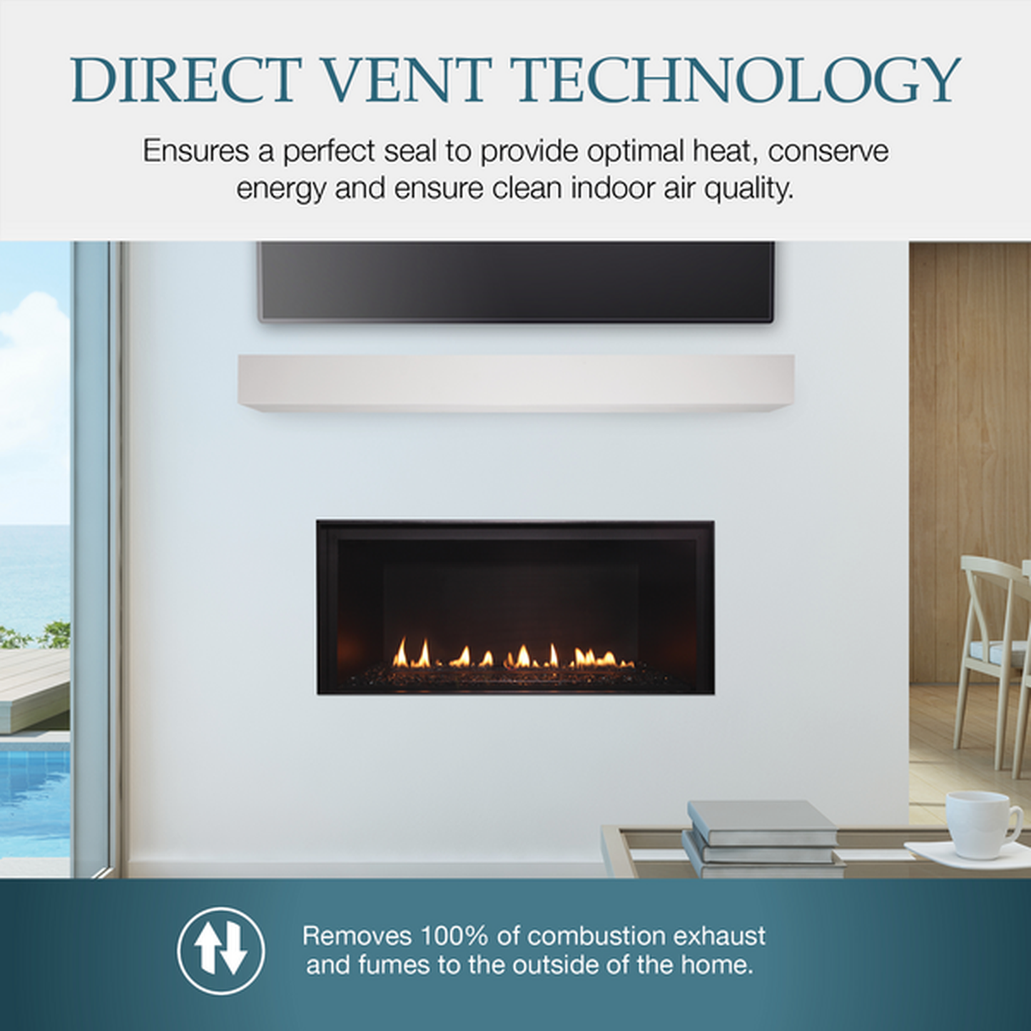 Majestic DVLinear 36" Linear Contemporary Direct Vent Natural Gas Fireplace With IntelliFire Ignition System