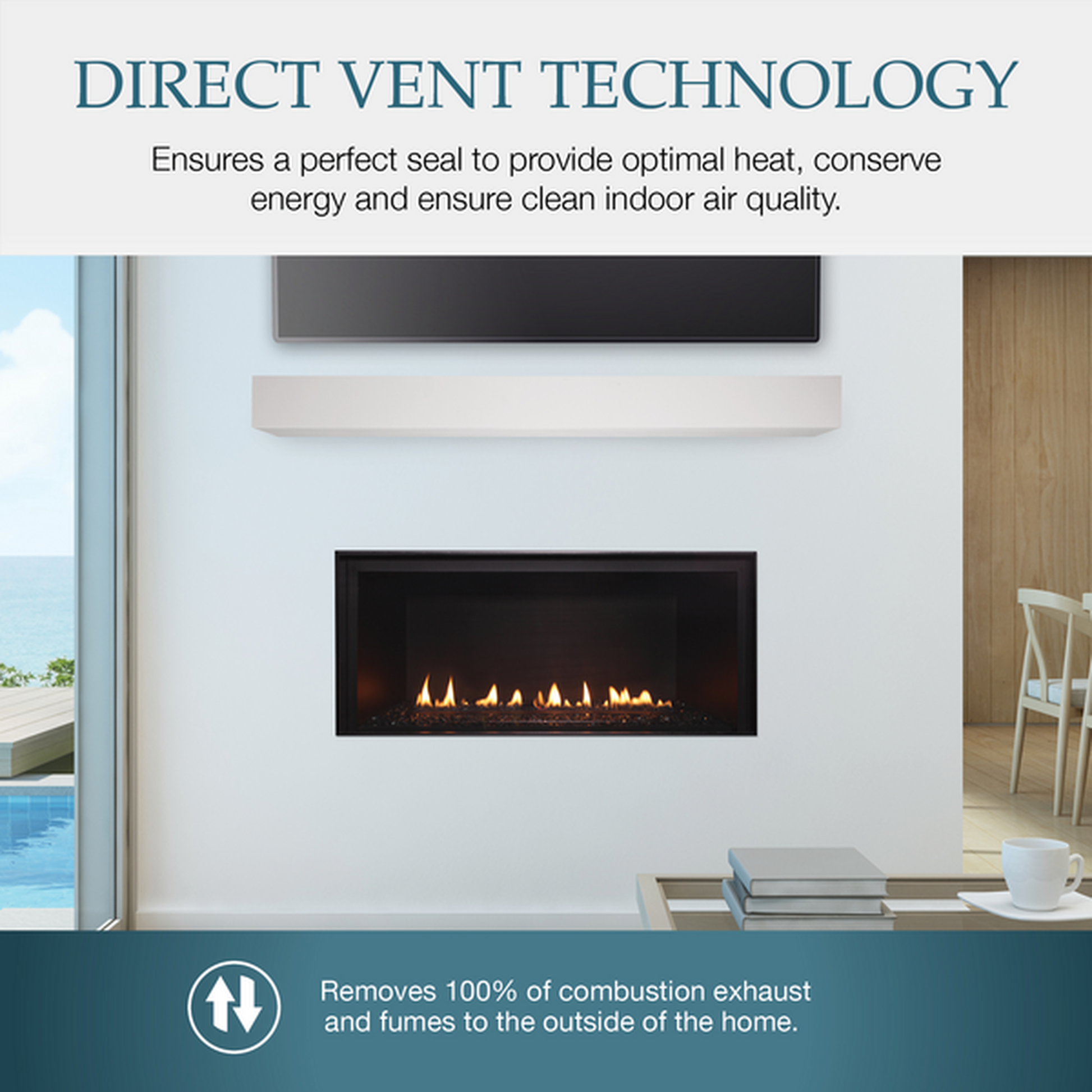 Majestic DVLinear 36" Linear Contemporary Direct Vent Natural Gas Fireplace With IntelliFire Ignition System