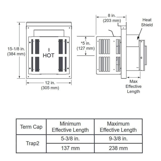 Majestic Dvp-trap2 Horizontal Termination Cap – Us Fireplace Store