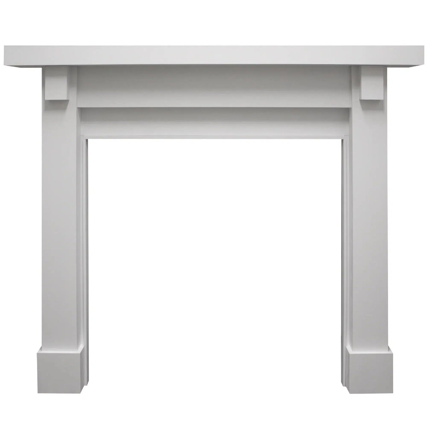 Majestic Design Series Battlefield B 48" Primed MDF Rustic Style Flush Wood Fireplace Mantel With Custom Ebony Stain Color