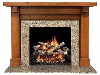 Majestic Design Series Battlefield B 48" Unfinished Distressed Knotty Alder Rustic Style Flush Wood Fireplace Mantel
