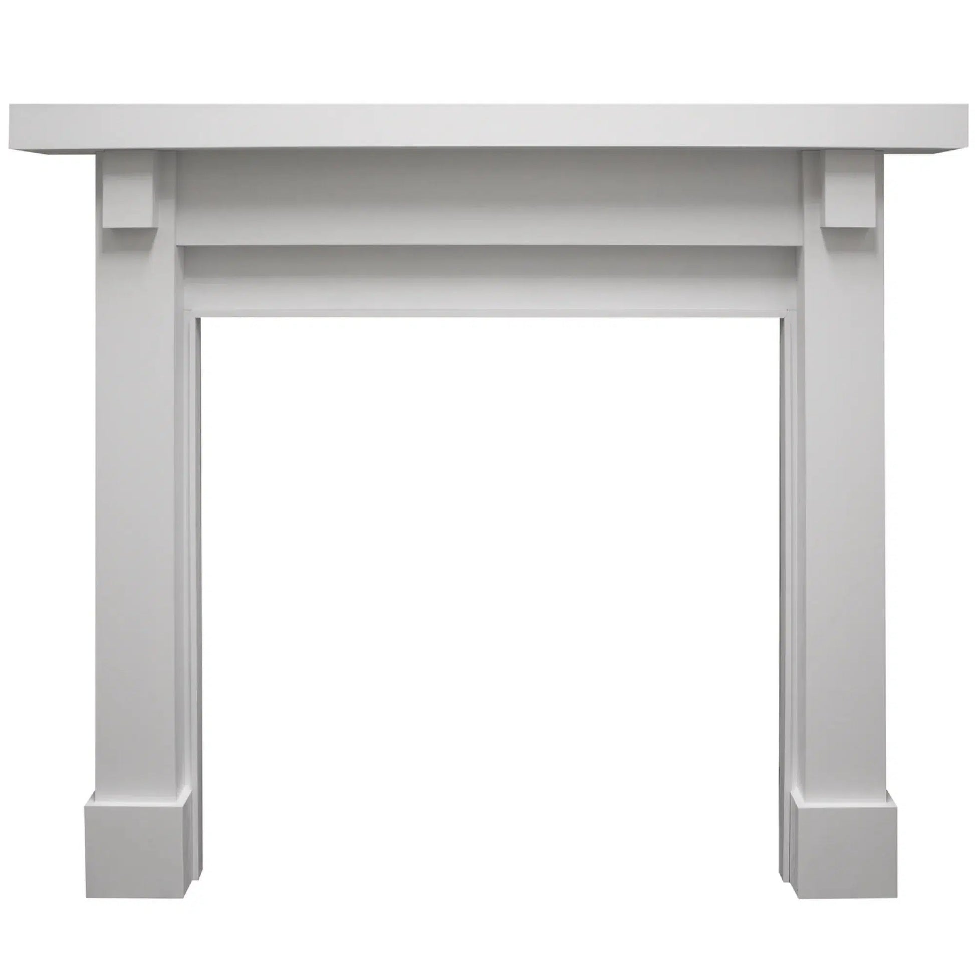 Majestic Design Series Battlefield C 53" Primed MDF Rustic Style Flush Wood Fireplace Mantel With Custom Ebony Stain Color