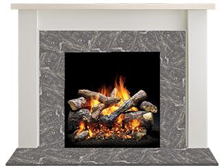 Majestic Design Series Laurel C 53" Primed MDF Transitional Style Flush Wood Fireplace Mantel With Maple Top and New Gray Stain