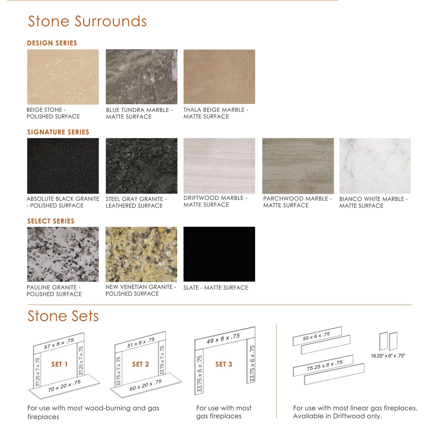 Majestic Design Series Set 1 Beige Stone Surround (Must Order In Multiples of 6)