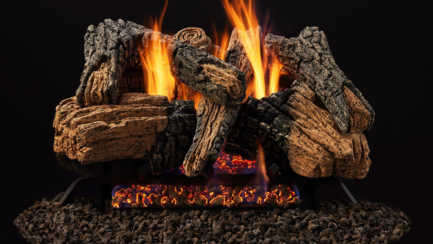 Majestic Duzy 3 24"/18" 6-Piece Refractory Cement Vented Gas Log Set