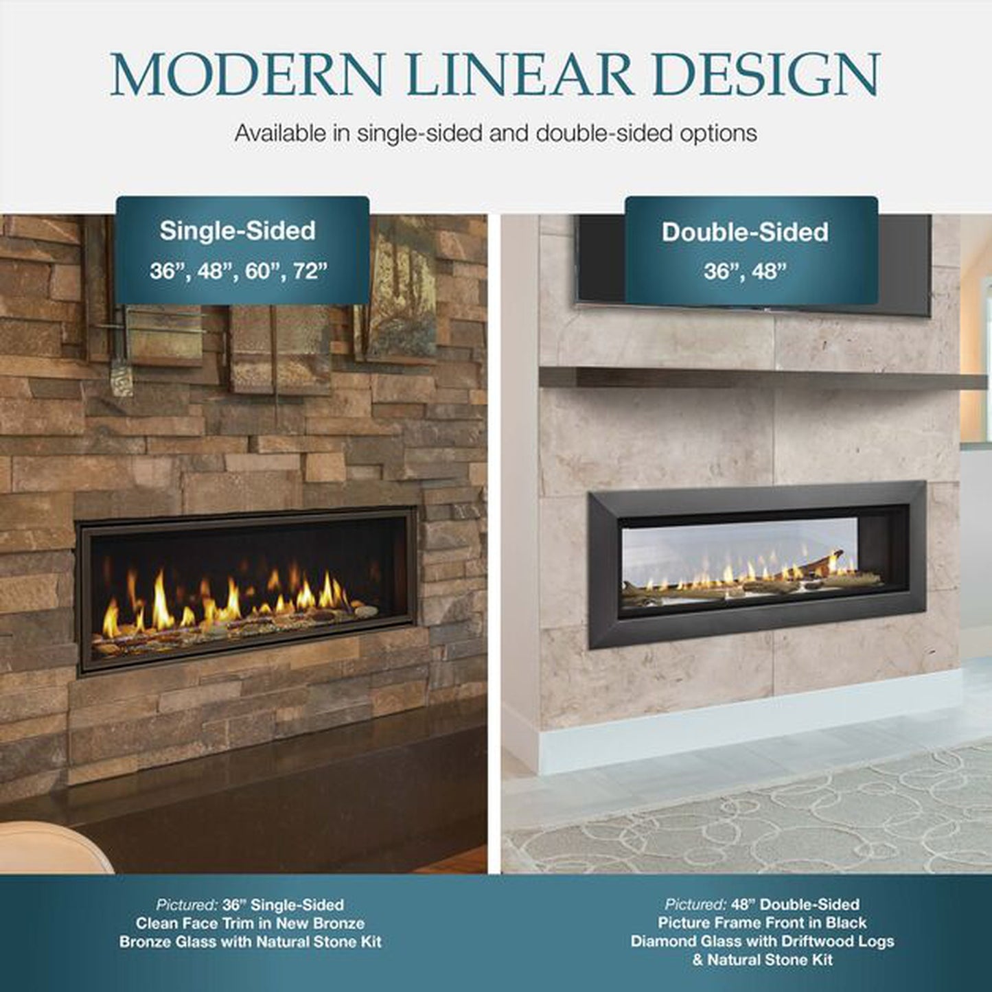 Majestic Echelon II 36" Linear Contemporary Direct Vent Natural Gas Fireplace With IntelliFire Touch Ignition System