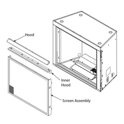 Majestic Framed Mesh Hang-On Screen for Courtyard 36" Gas Fireplace
