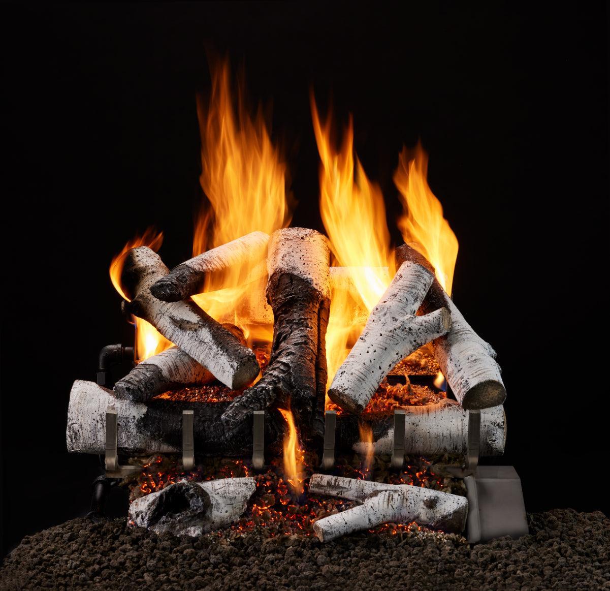 Majestic Grand Birch 18" 10-Piece 3-Tier Vented Gas Log Set