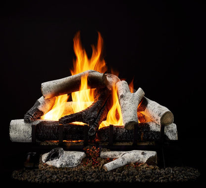 Majestic Grand Birch 18" 9-Piece 2-Tier Vented Gas Log Set