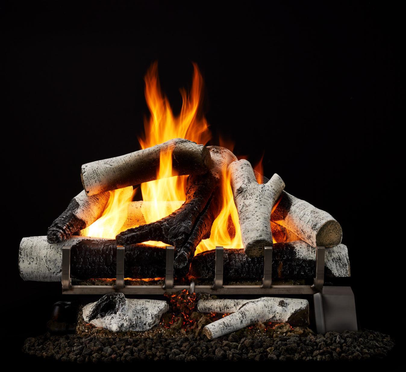 Majestic Grand Birch 18" 9-Piece 2-Tier Vented Gas Log Set