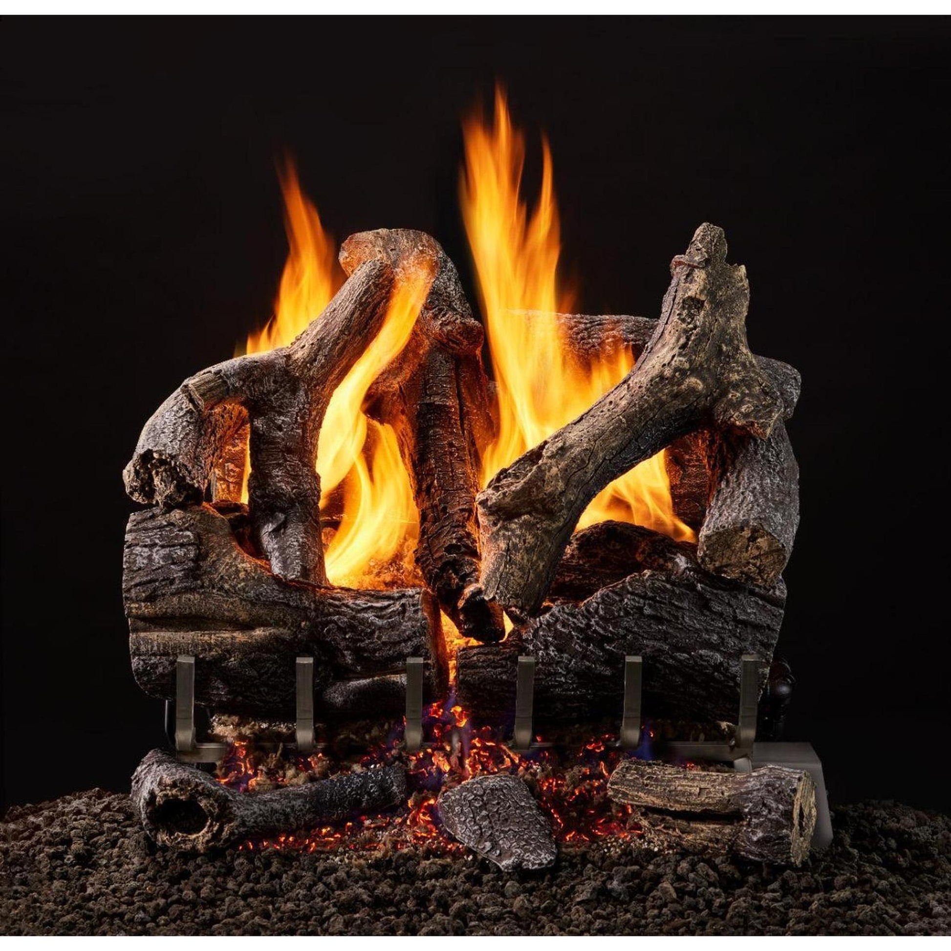 Majestic Grand Oak 24" 11-Piece 3-Tier Vented Gas Log Set