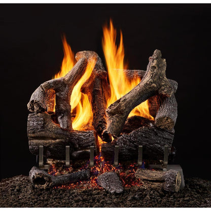 Majestic Grand Oak 24" 11-Piece 3-Tier Vented Gas Log Set