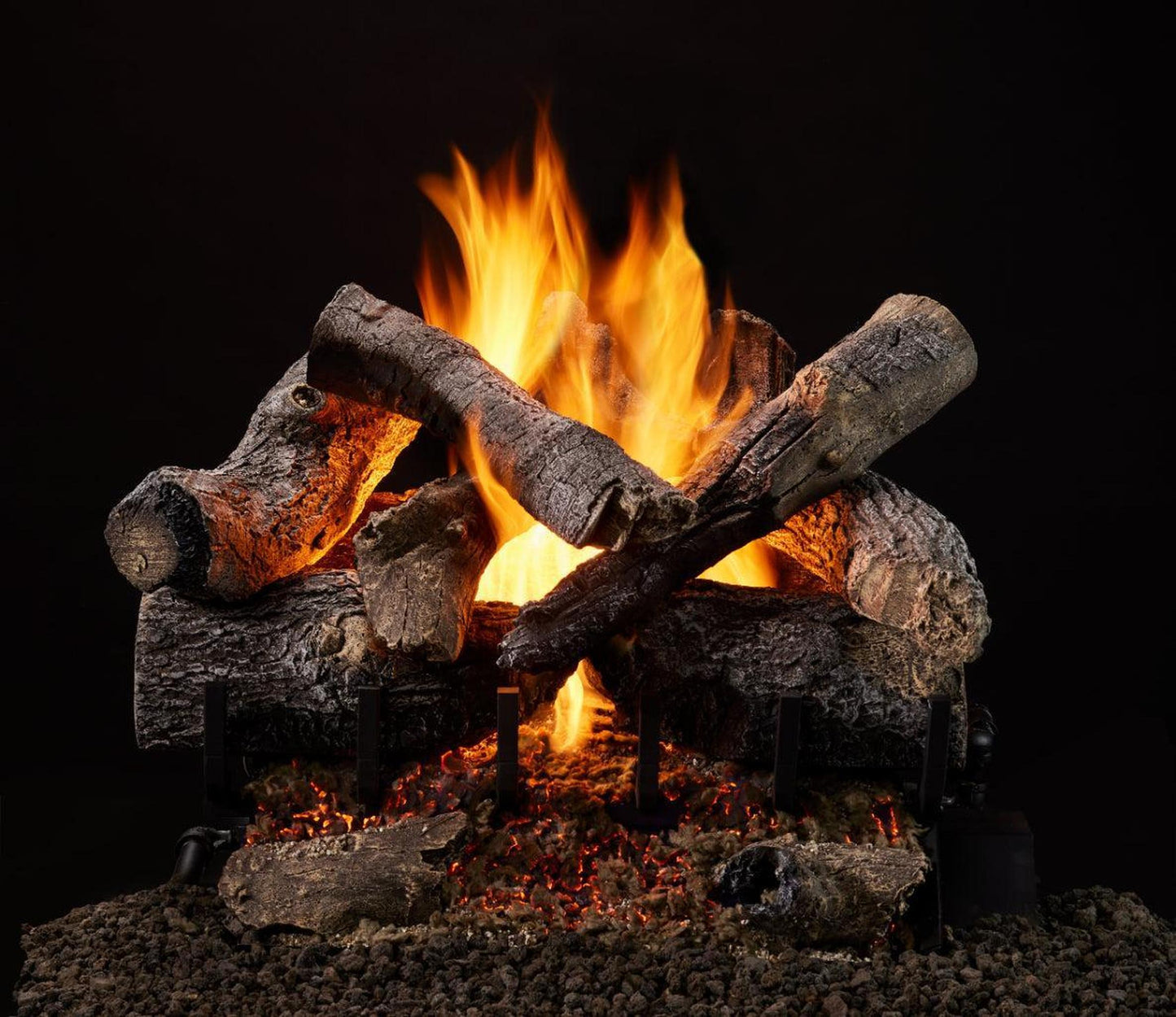 Majestic Grand Oak 24" 11-Piece 2-Tier Vented Gas Log Set