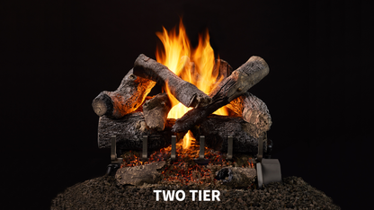 Majestic Grand Oak 18" 9-Piece 2-Tier Vented Gas Log Set