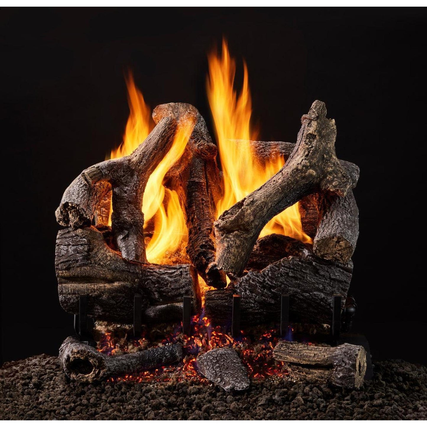 Majestic Grand Oak 24" 11-Piece 3-Tier Vented Gas Log Set