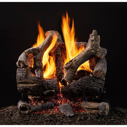 Majestic Grand Oak 24" 11-Piece 3-Tier Vented Gas Log Set