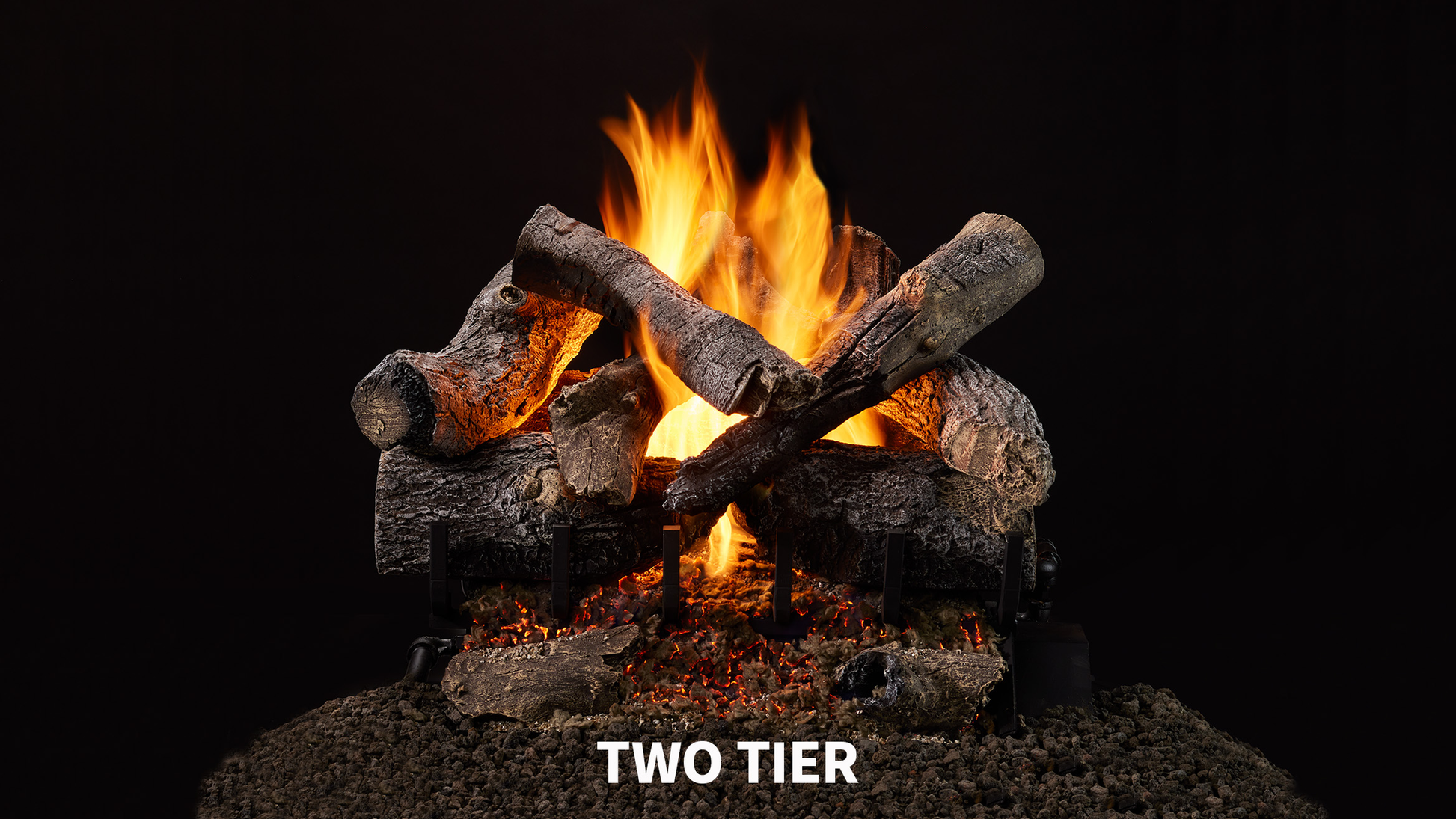 Majestic Grand Oak 18" 9-Piece 2-Tier Vented Gas Log Set