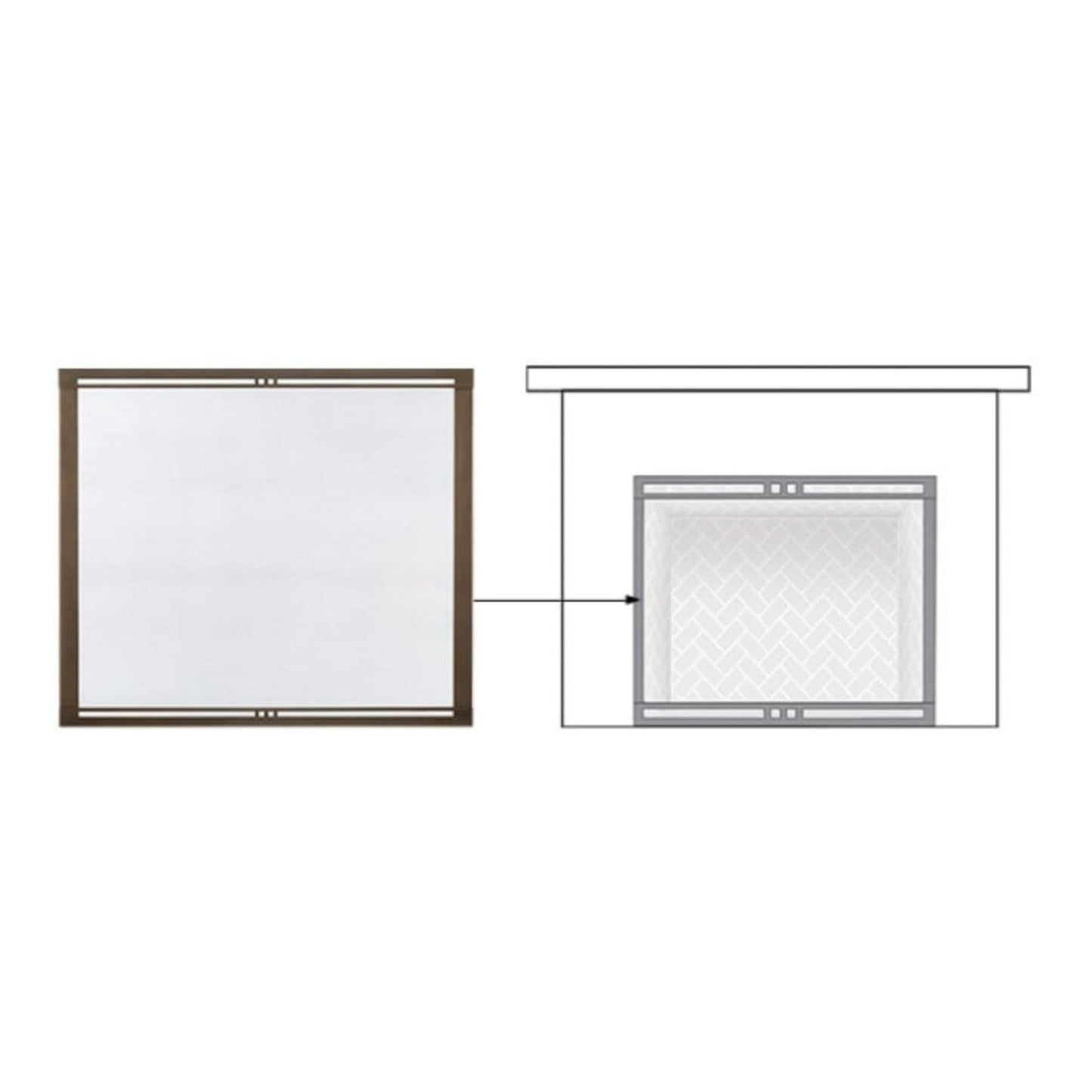 Majestic Pewter Firescreen Fronts for Marquis II 42" Gas Fireplace