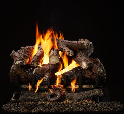 Majestic Heritage Oak 18" 9-Piece 2-Tier Vented Gas Log Set