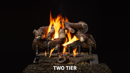 Majestic Heritage Oak 18" 9-Piece 2-Tier Vented Gas Log Set