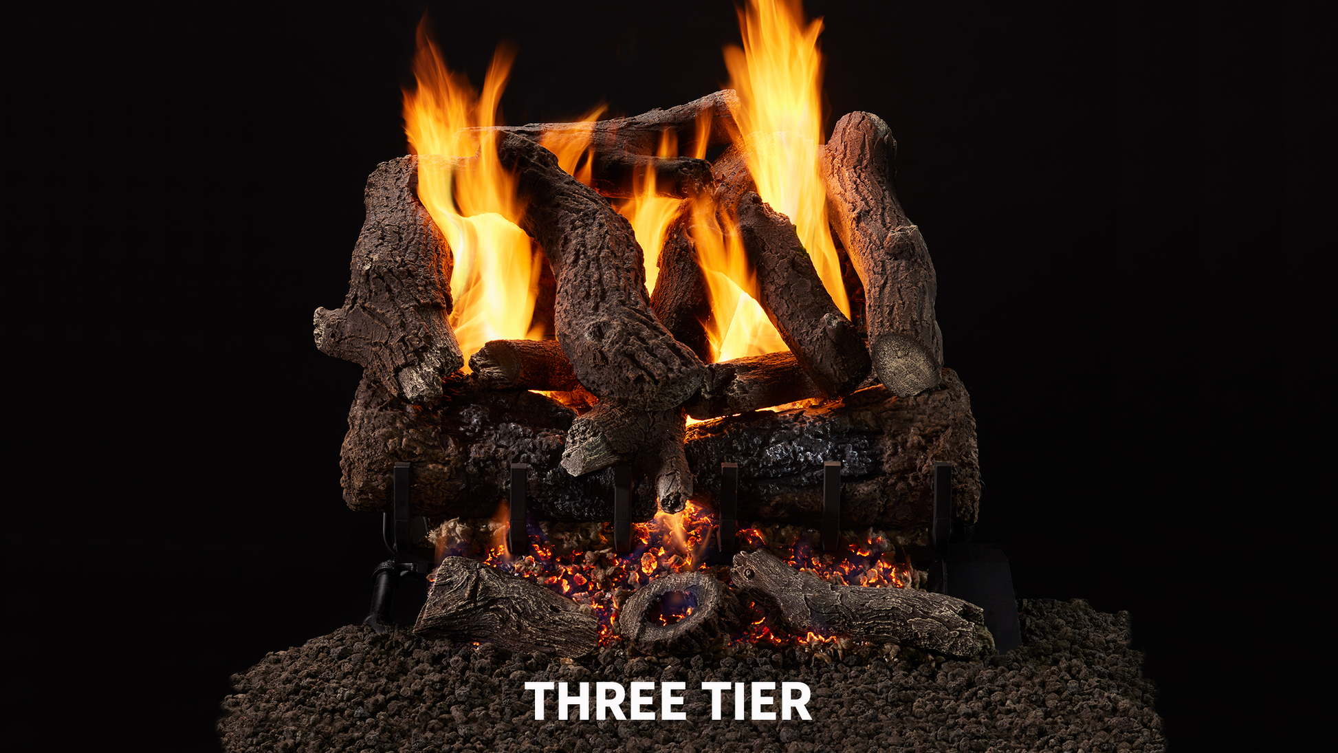 Majestic Heritage Oak 24" 14-Piece 3-Tier Vented Gas Log Set