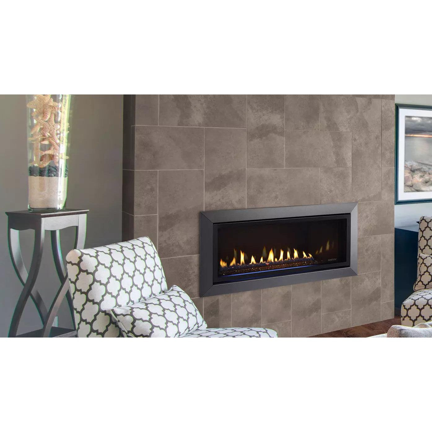 Majestic Jade 32" Linear Contemporary Direct Vent Natural Gas Fireplace With IntelliFire Touch Ignition System