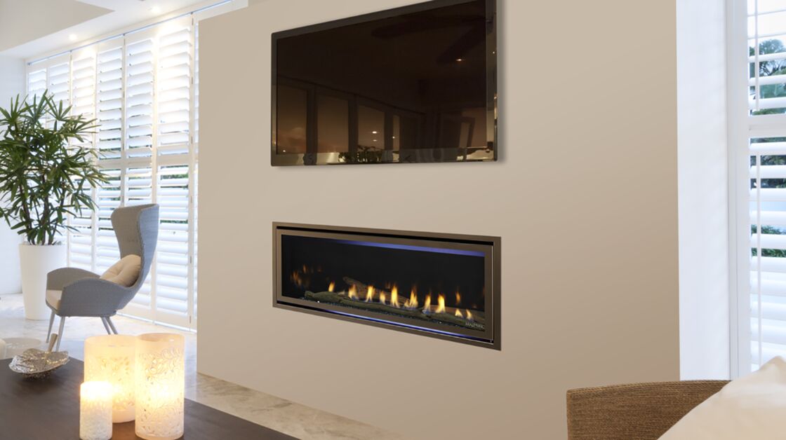 Majestic Jade 42" Linear Contemporary Direct Vent Natural Gas Fireplace With IntelliFire Touch Ignition System