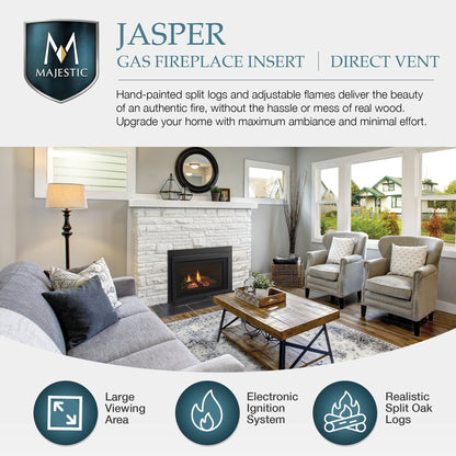 Majestic Jasper 30" Traditional Direct Vent Natural Gas Fireplace Insert with IPI Ignition System