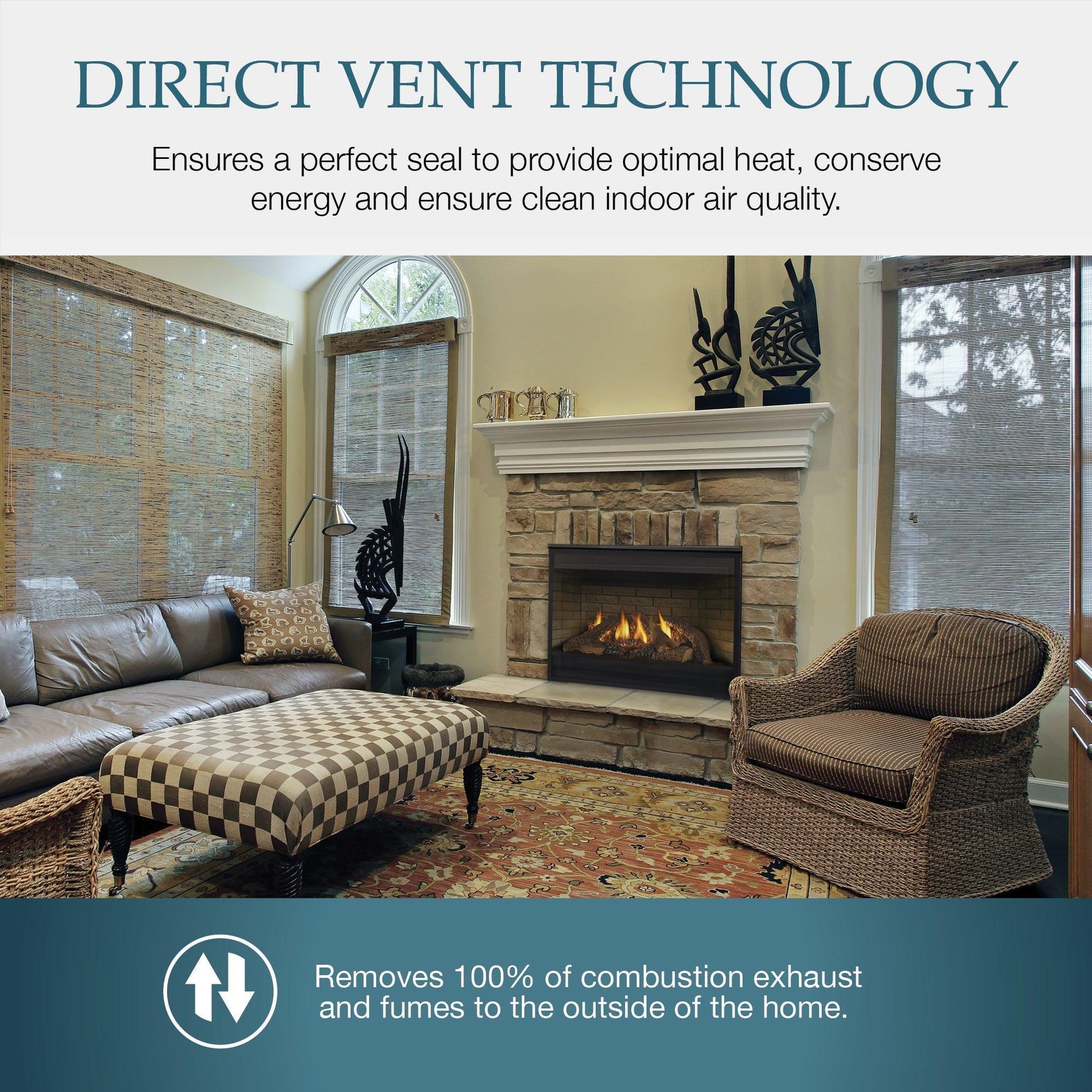 Majestic MDV3732 32" Direct Vent Natural Gas Fireplace With IntelliFire Ignition System