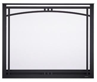 Majestic Manor 46" Black Arched Overlap Fit Front With ClearVue Mesh for Meridian Series 42" Gas Fireplaces