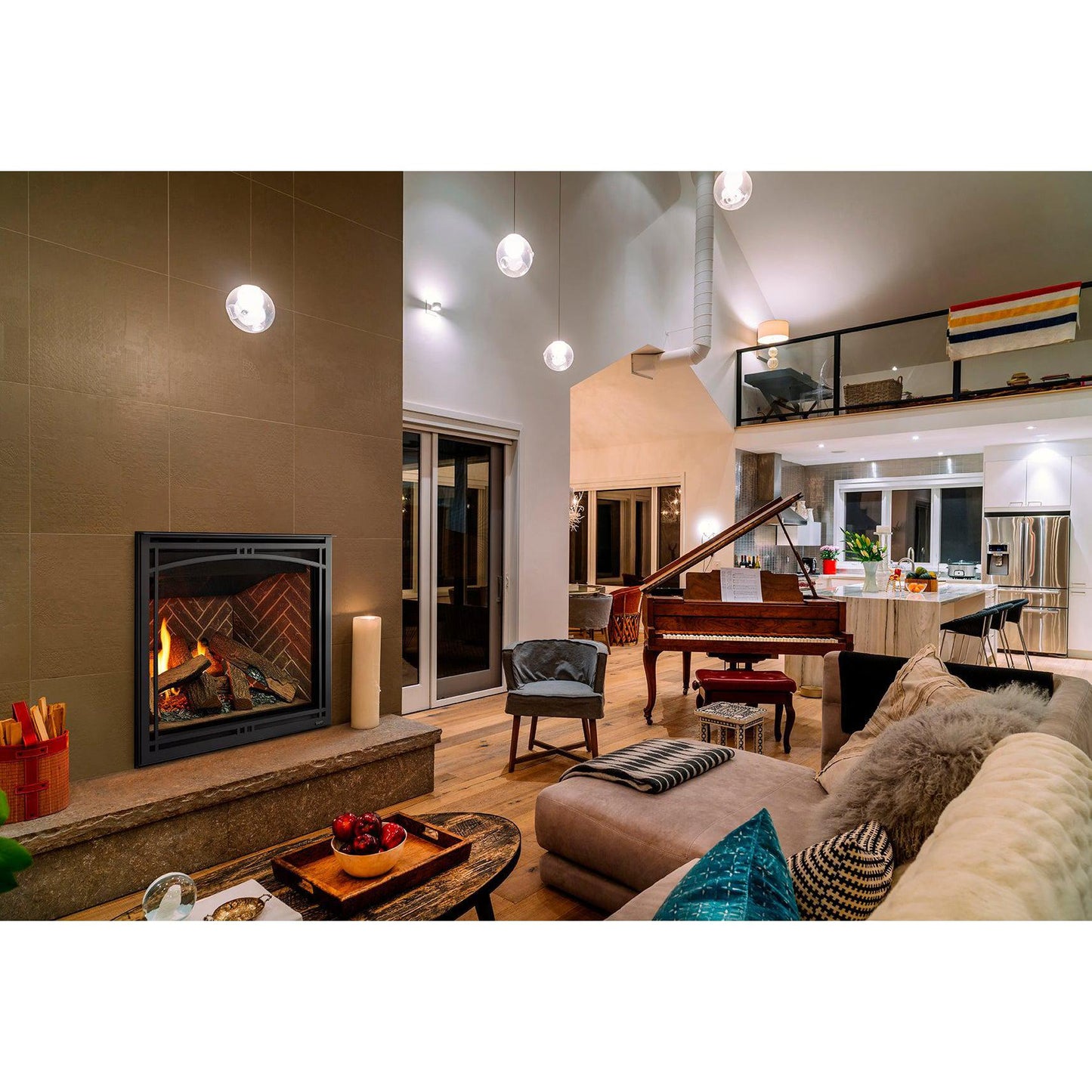 Majestic Meridian 36" Traditional Top/Rear Direct Vent Natural Gas Fireplace With IntelliFire Touch ignition System