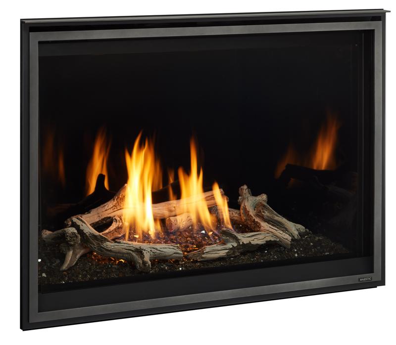 Majestic Meridian Modern 36" Traditional/Contemporary Top Direct Vent Natural Gas Fireplace With IntelliFire Touch ignition System