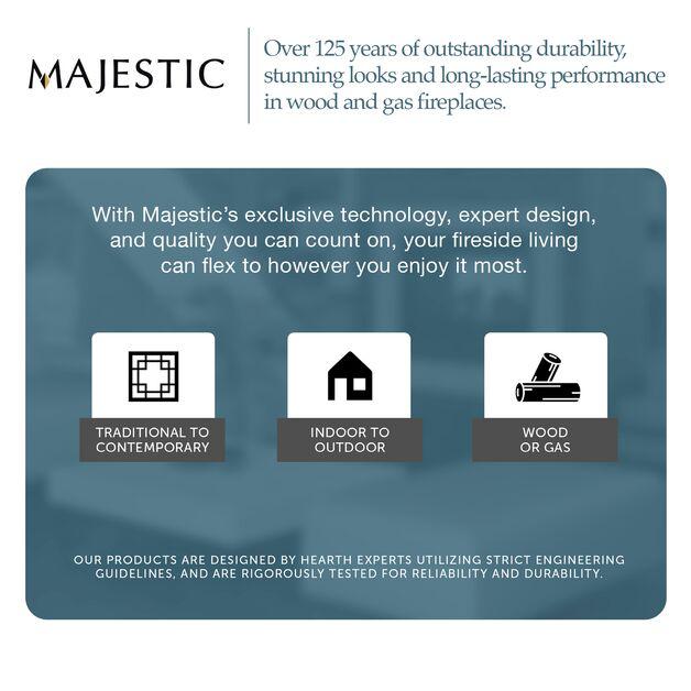 Majestic Meridian Modern 42" Traditional/Contemporary Top Direct Vent Natural Gas Fireplace With IntelliFire Touch ignition System