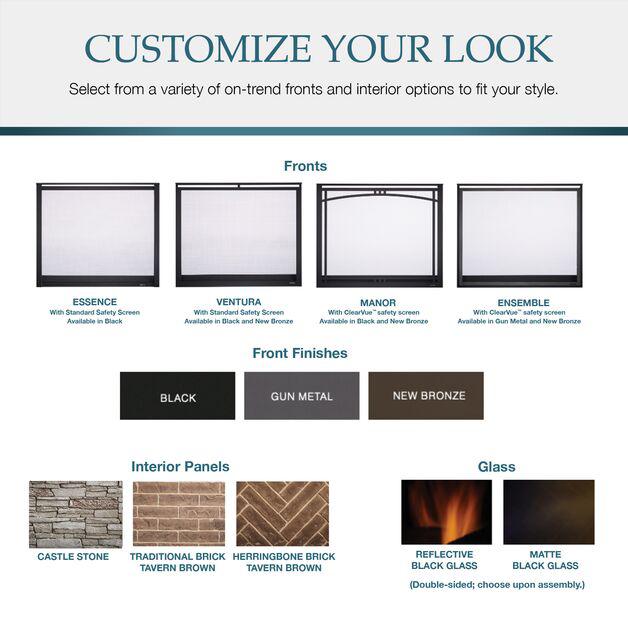 Majestic Meridian Modern 42" Traditional/Contemporary Top Direct Vent Natural Gas Fireplace With IntelliFire Touch ignition System