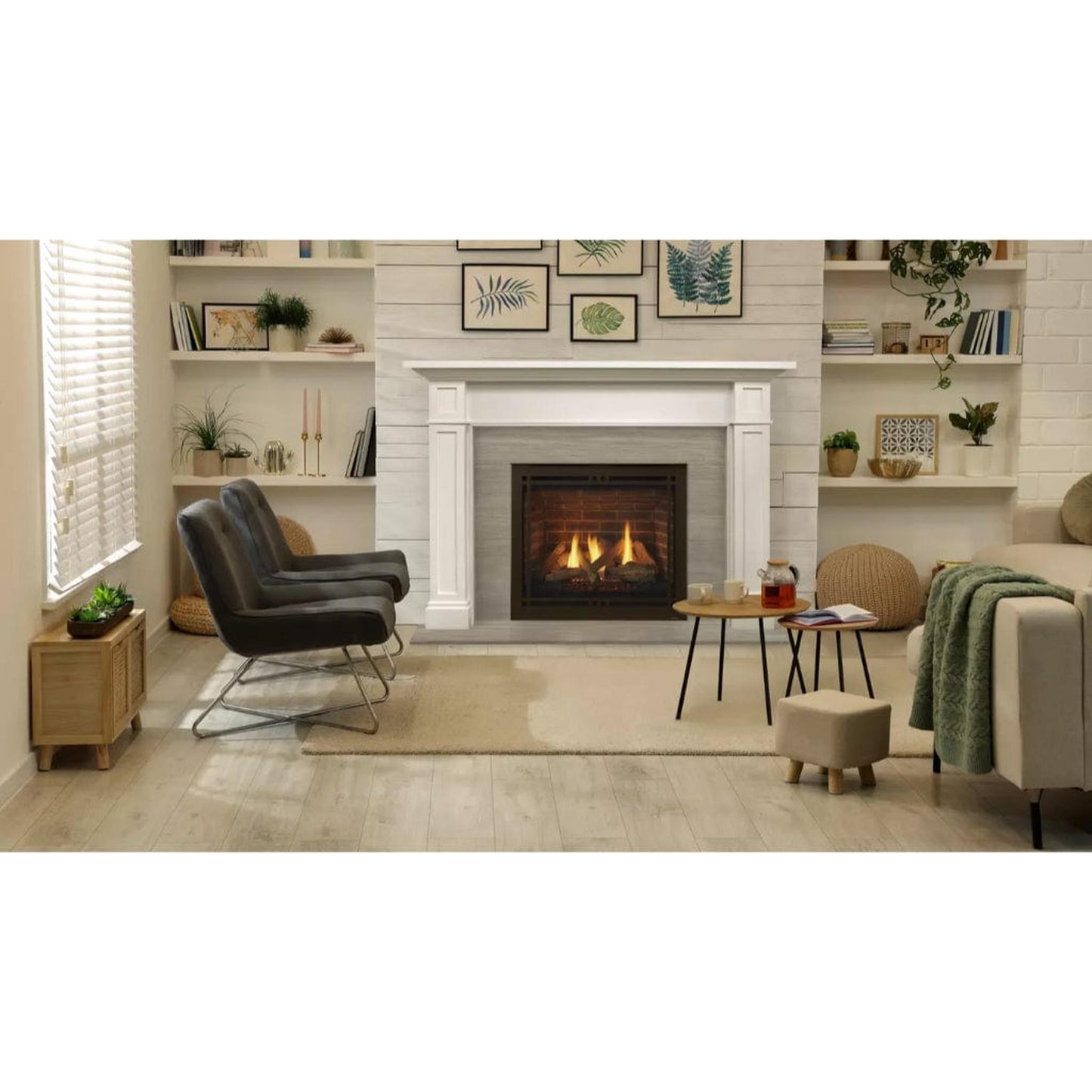 Majestic Black Contemporary Rectangular Door for Quartz Platinum 36" Gas Fireplace
