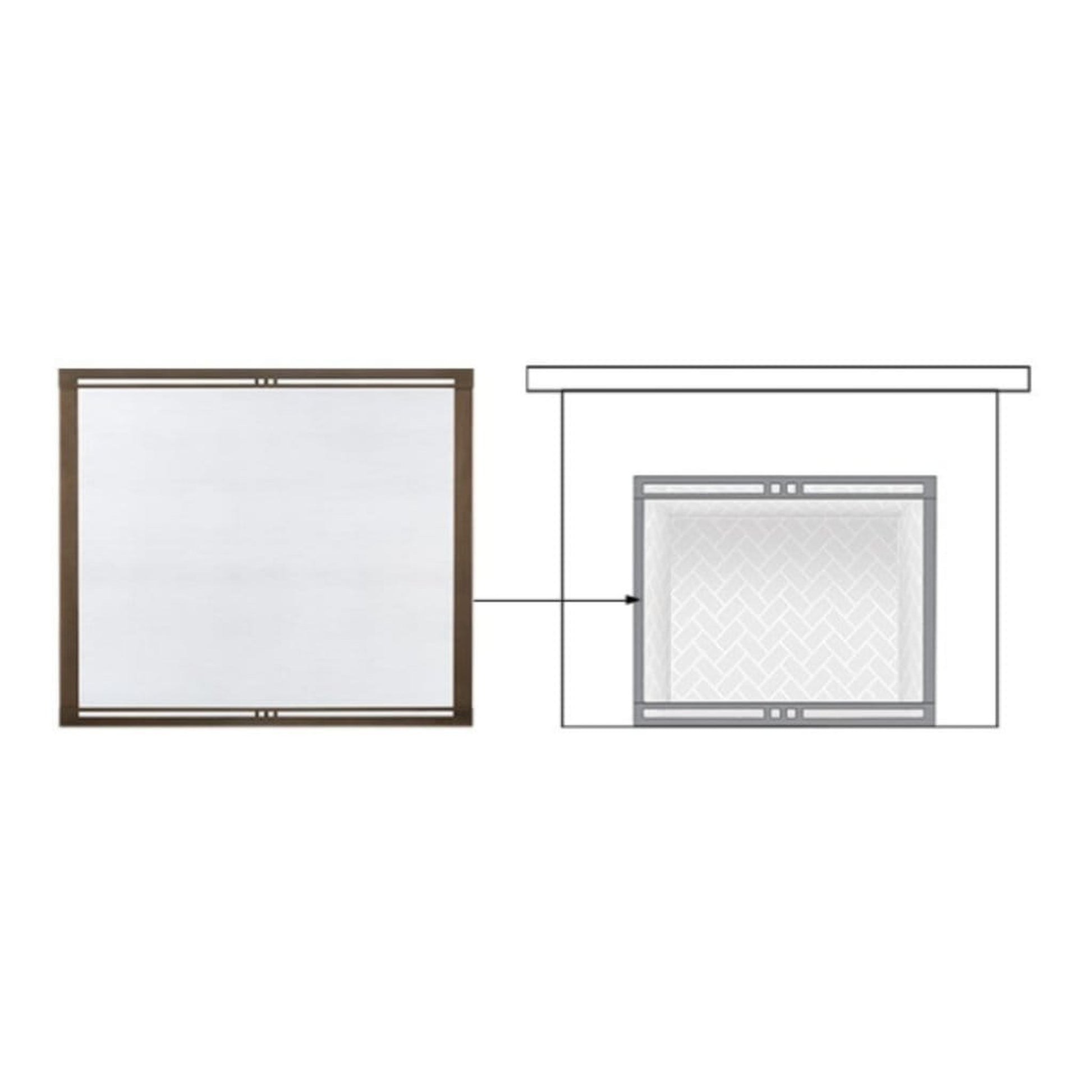 Majestic New Bronze Firescreen Front for Marquis II 42" Gas Fireplace