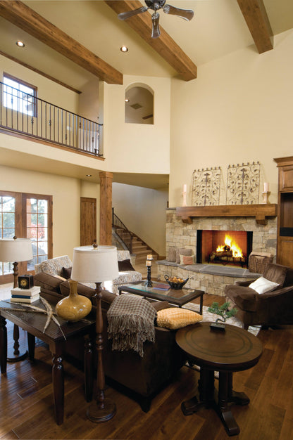 Majestic Pioneer II 40" Traditional Wood Burning Fireplace With Classic Black Front and Single Arch Door