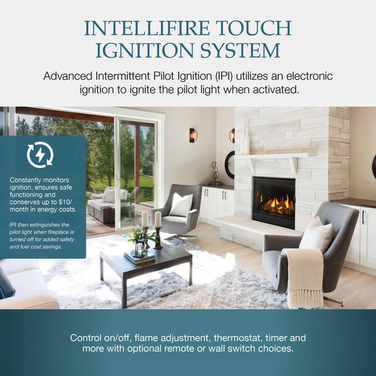 Majestic Quartz 36" Traditional Top/Rear Direct Vent Natural Gas Fireplace With IntelliFire Touch Ignition System