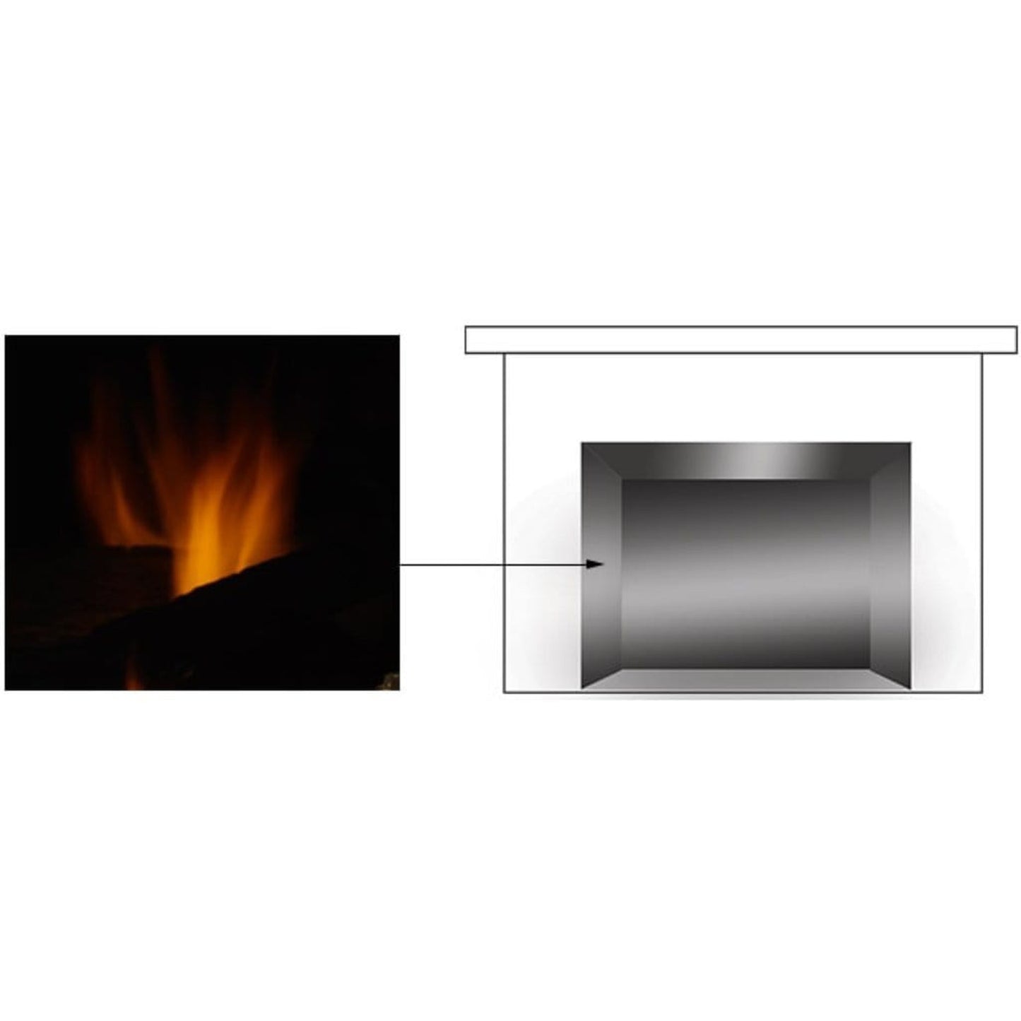Majestic Reflective Black Contemporary Glass Liner Kit for Ruby 30" Gas Fireplace Insert