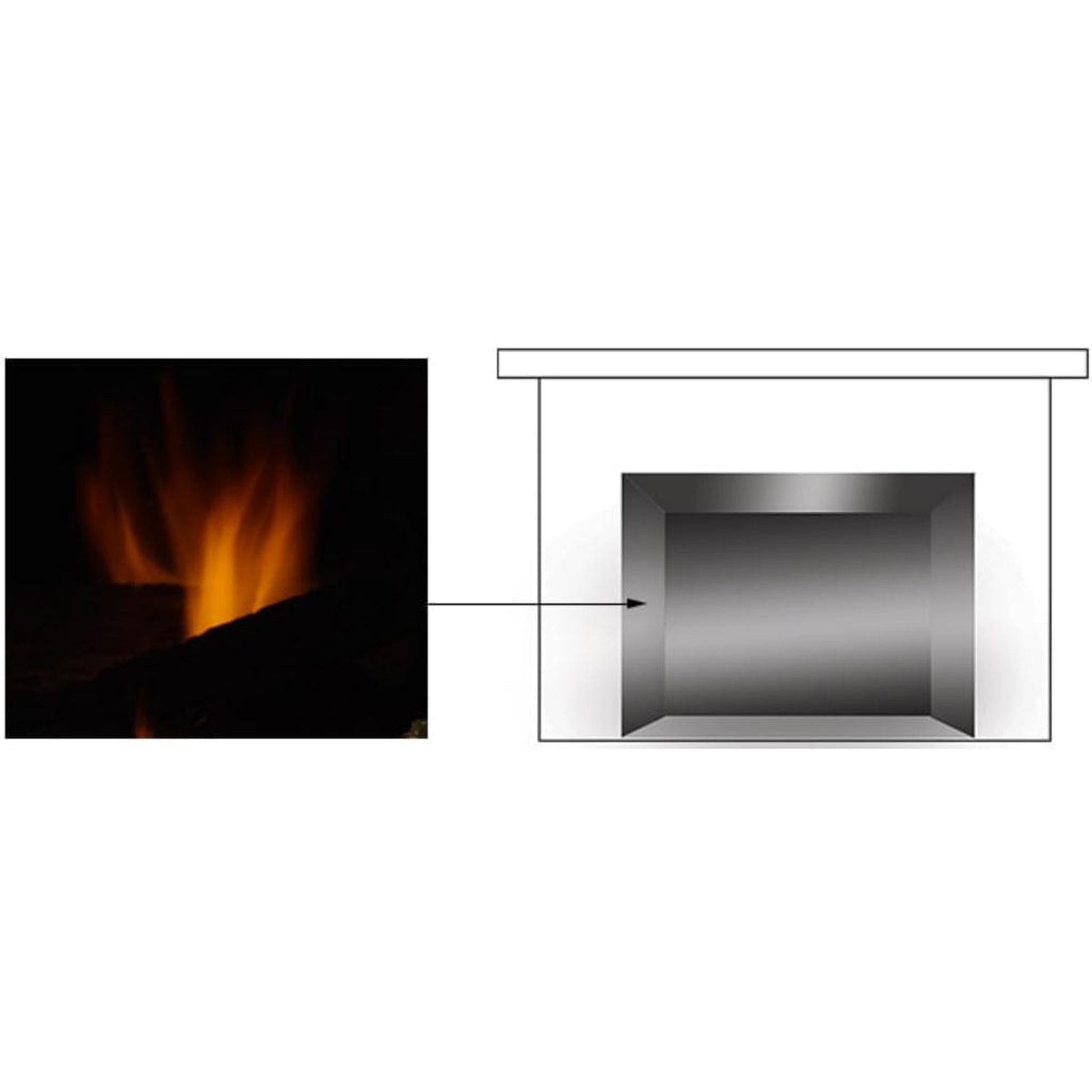 Majestic Reflective Black Glass Interior Panels for Quartz 36" Gas Fireplace