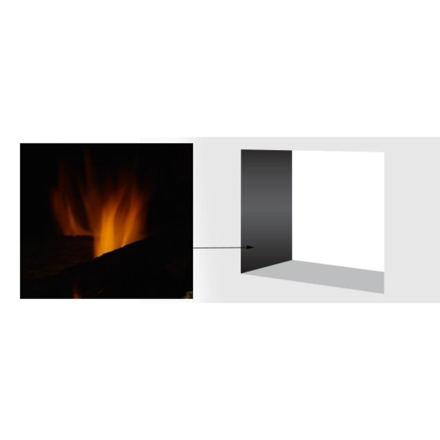 Majestic Reflective Black Glass Interior Panels for See-Through Multi-Sided Gas Fireplace